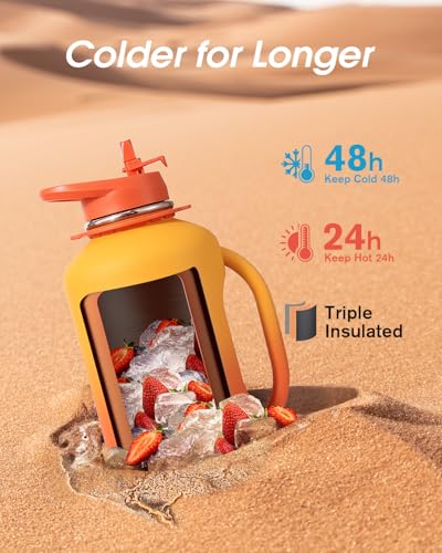 Image of Coolflask 64 oz Water Jug with Handle, Half Gallon Insulated Water Bottle