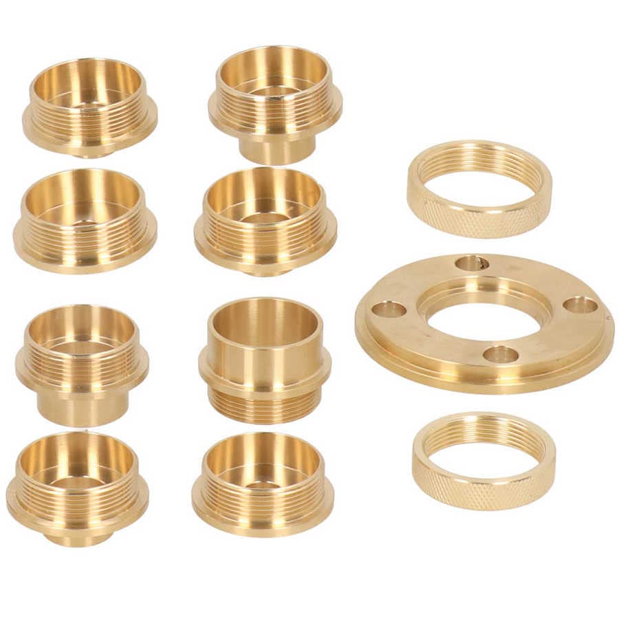 Tool Part for 11Pcs/Set 10-30mm Brass Template Router Guides Kit with Lock Nut Adapter Router Accessory