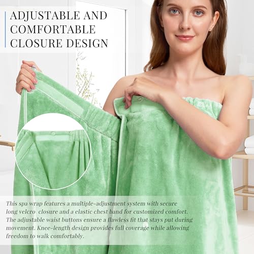 Image of PJGGZ Towel Wrap for Women, Three Adjust Clasps Closure Bath Wraps After Shower Spa Sauna Bathrobe(Available in Plus Size)