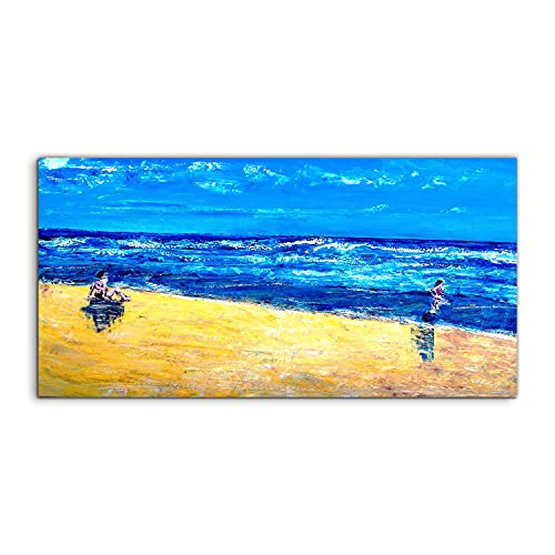 Tableau en acrylique mer ocean plage Coloray 100x50cm pour decoration murale salon