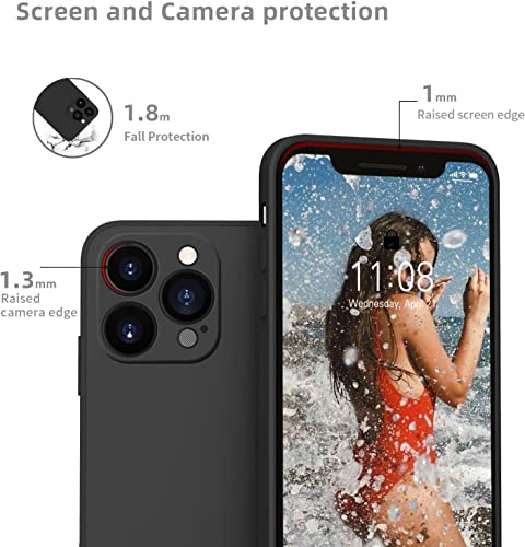 Image of Elzzi Square Candy Liquid Silicone iPhone Case Cover Compatible for iPhone 13 Pro, All Cube Series with Microfiber Lining Compatible iPhone 13 Pro (6.1 inch) - Black