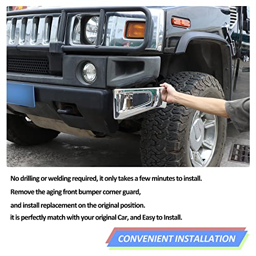 Abs Front Bumper Corner Bezel Cover,Front Bumper End Cap Cover Trim Replacement Parts For Hummer H2 2003-2009, Replacement (Chrome) #TOP5