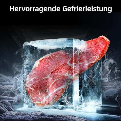 CHiQ 85L Gefrierschrank, 4 Sterne Schnellgefrieren(-24°C) |EEK C, 103kWh/Jahr, 39dB ultraleise| 845mm H,umkehrbare Tür｜Kleiner Tiefkühlschrank, CSD95BC