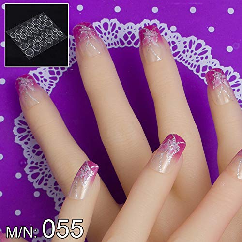 Mei&ling 24Pcs/Set Pre Design Fake Nail Tips 10 Size 3D