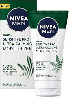 NIVEA MEN Sensitive Pro Ultra Calming Moisturising Cream (75ml), Face Care Moisturiser Enriched with Hemp Seed Oil and Vitamin E for Stress-Minimising Skin Care