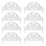 Ouliget Plastic Garden Picket Fence,Garden Edging Decorative Border,Decorative Garden Fence,8 Pieces,Overall Length 160 Inches.,White B.