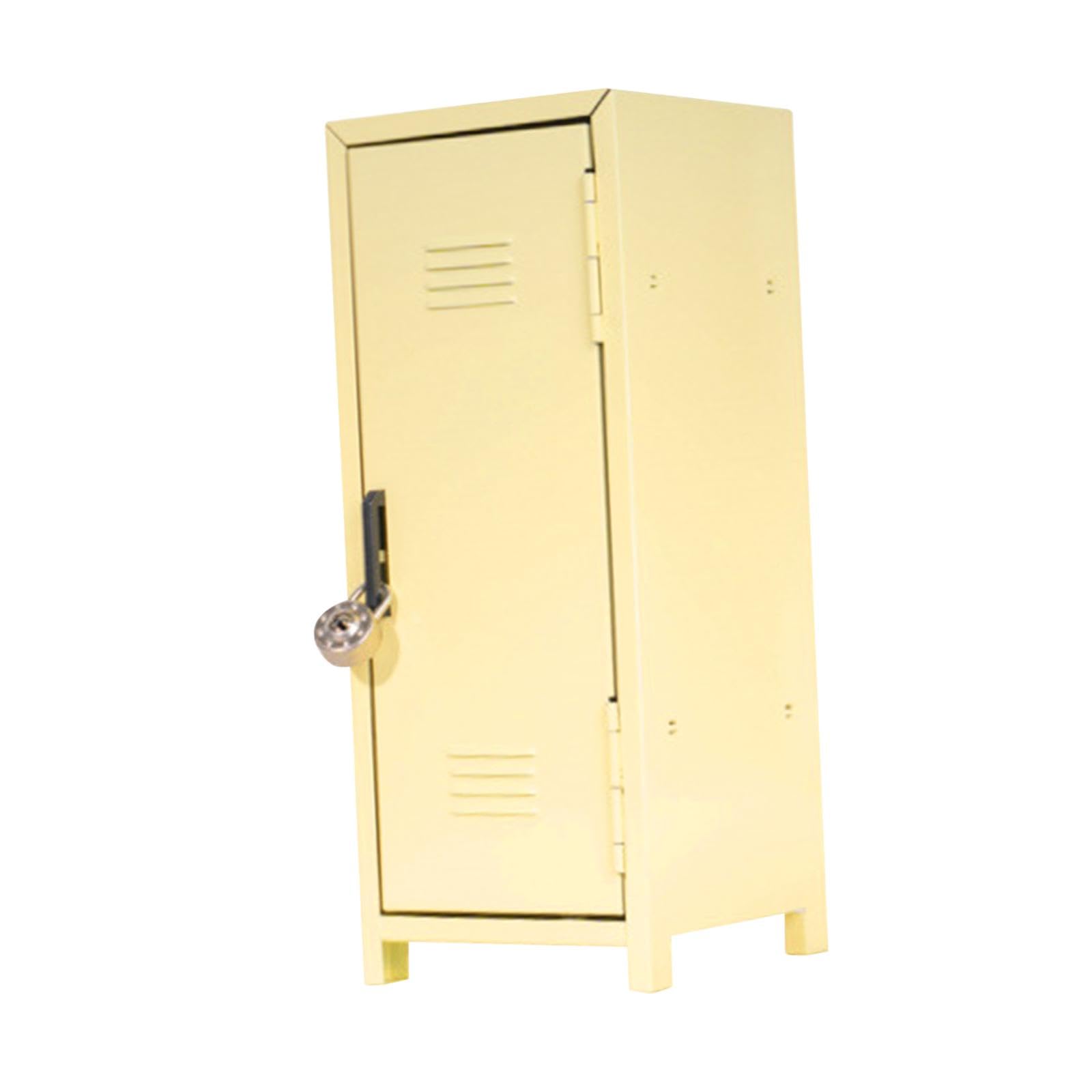 Mini Caja Fuerte para Niñas con Y Llave. Caja de Decorativa para Escritorio, Ideal para Guardar Juguetes, Tarjetas Y Cosméticos, Amarillo, Individual