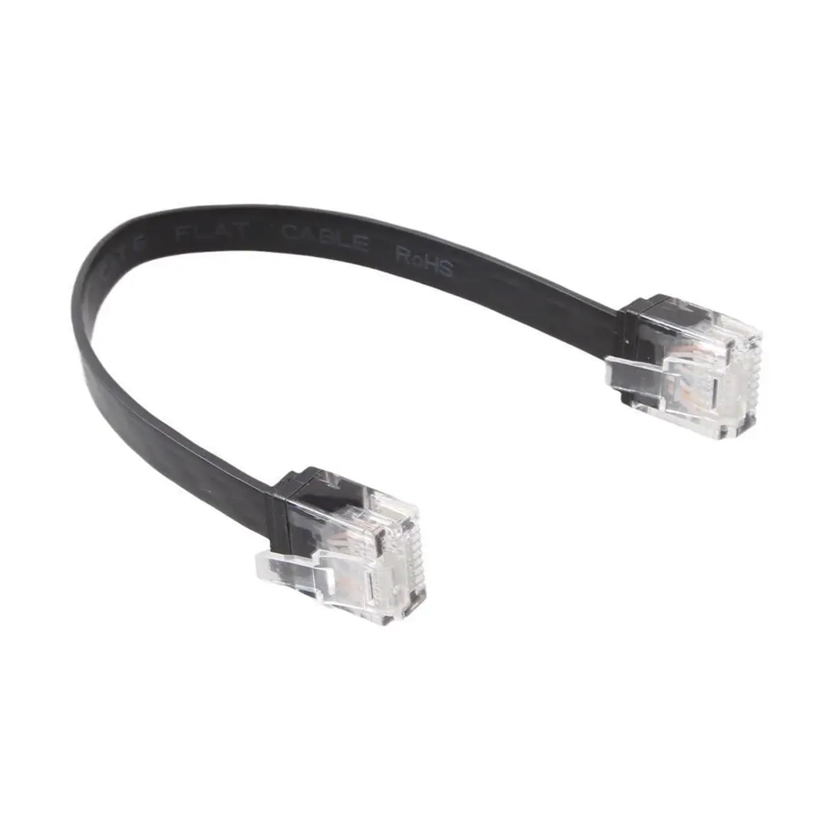 Générique Câble de raccordement Ethernet plat court Cat6, 24 paquets, 1G, Support Cat 6 for panneau à commutateur flexible(Black 24pack,0.5M)