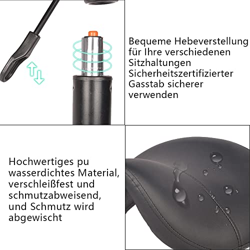 Miniatura 6 de Mingone Taburete De Sillín Ergonómico Con Ruedas Taburete De Trabajo Ajustable En Altura Silla De Montar Giratorio 360 Para Estudio Oficina, Negro