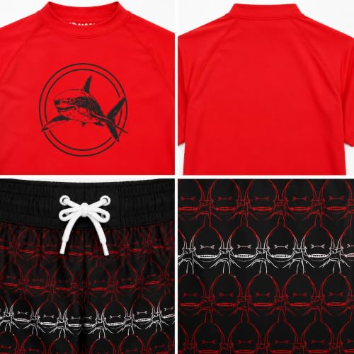 Image of iXtreme Boys Swim Set - 2 Piece Rash Guard Short Sleeve Swim Shirt and Boys Swim Trunks for Infants Toddlers & Big Boys