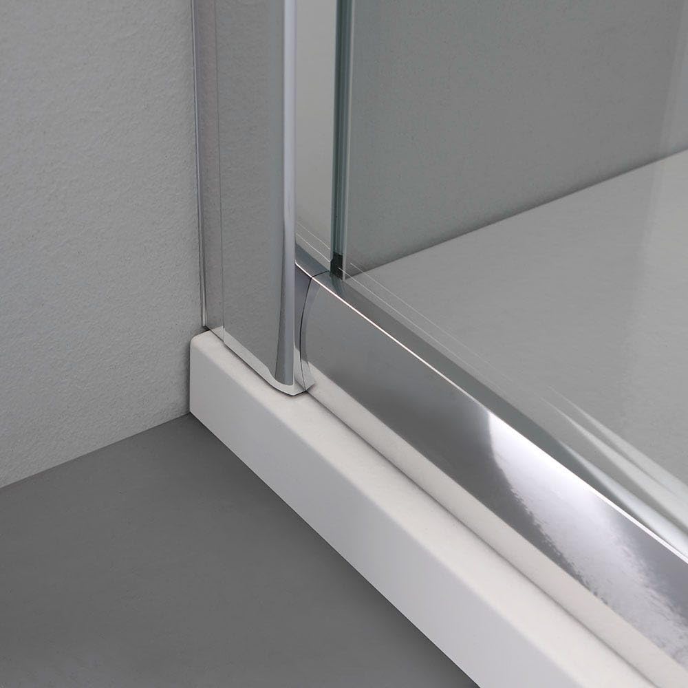 Kiamami Valentina - Ducha 70x120 con apertura en esquina, transparente, estructura de aluminio | Giada