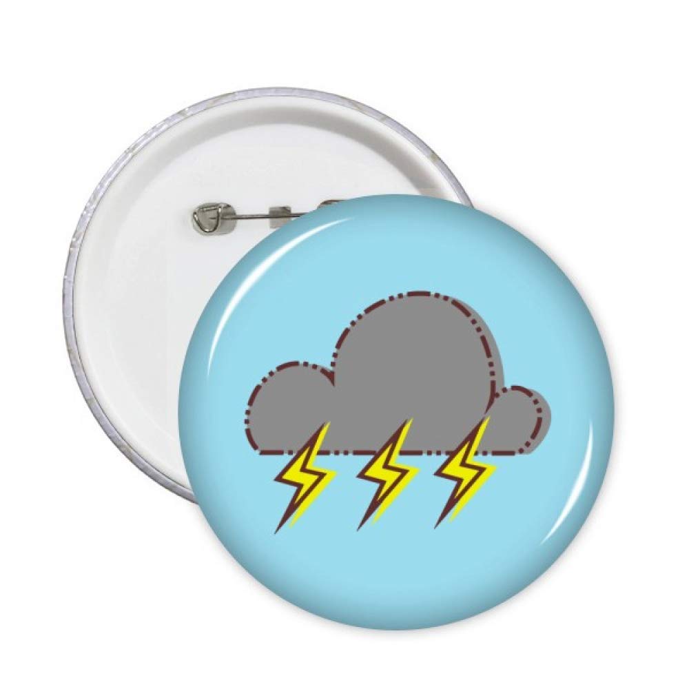 Dark Clouds Thunder Rain Pins Badge Button Emblem Accessory Decoration 5pcs