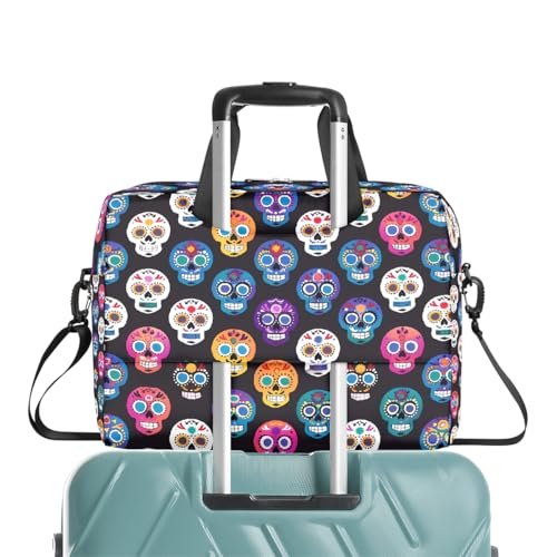 Maletín para portátil con diseño calavera colorida 13" a 16" miniatura 6