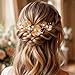 Catery Flower Wedding Hair Pins Wedding Hair Pieces Pearl Hair Accesories for Brides (Gold)