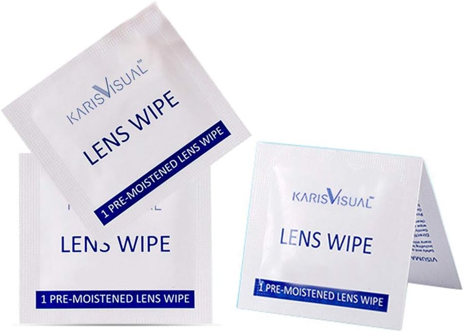 BonShine Lens Cleaning Wipes, Pre-Moistened Glass Cleaner Wipe Pads Disposable Quick Drying (60PC)