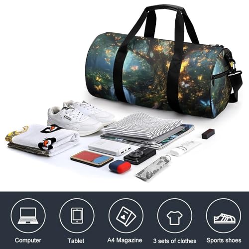 Forests Fairy Magical Tree Sports Gym Bag Travel Duffel Workout Bag with Adjustable Strap4