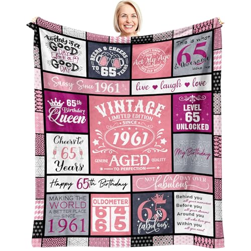 Sunhygge 65th Birthday Gifts for Women Blanket 60"x 50", Gifts