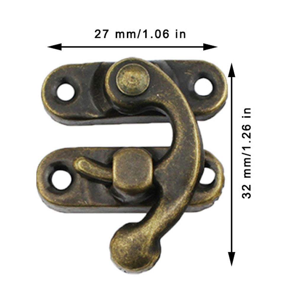 Antico Hasp di Bronzo, 20 Pezzi, per Scatola di Gioielli in Legno Decorativa