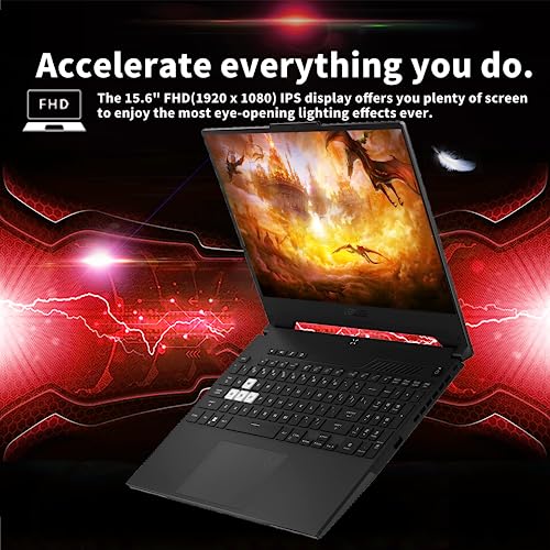 TUF Dash - Computer portatile da gioco da 15,6", 144 Hz, Intel 12th Core i7-12650H, RAM DDR5 da 64 GB, SSD PCIe da 2 TB, grafica NVIDIA GeForce RTX 3070, tastiera retroilluminata, Win 11 Pro, - Notebook - Immagine 2
