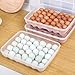 Deviled Egg Containers with Lid, Clear Plastic Egg Holder for Refrigerator Stackable Plastic Eggs Platter 34 Eggs Anti-slip Tray for Protect and Keep Fresh Transparent