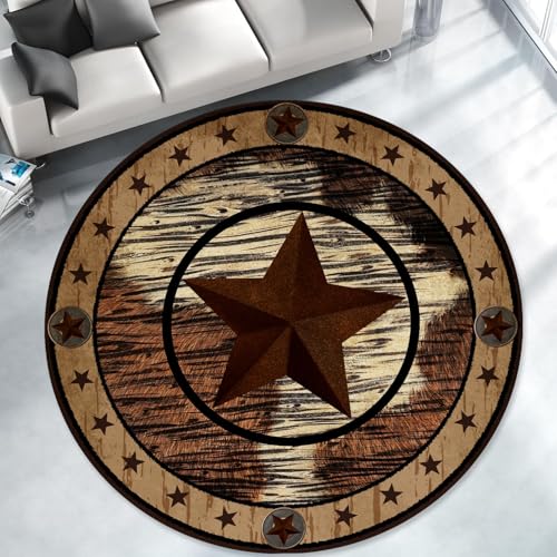 Tapete decorativo redondo 3ft estilo rústico PDENZG