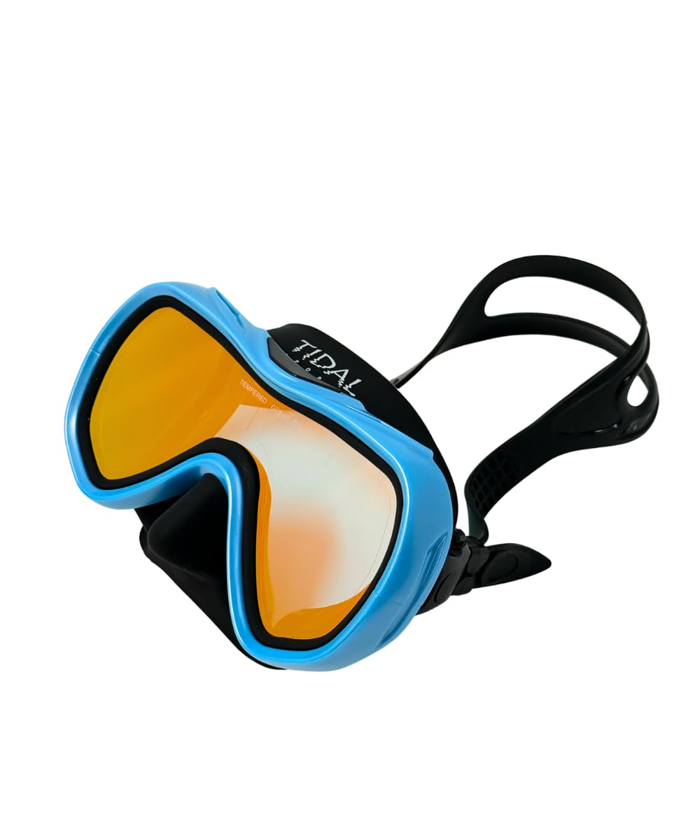 Tidal Mask-Advanced Anti Fog Diving Mask for Scuba Diving, Snorkeling, Free Diving&Swimming. Wide-Angle Tempered Glass Single Lens.