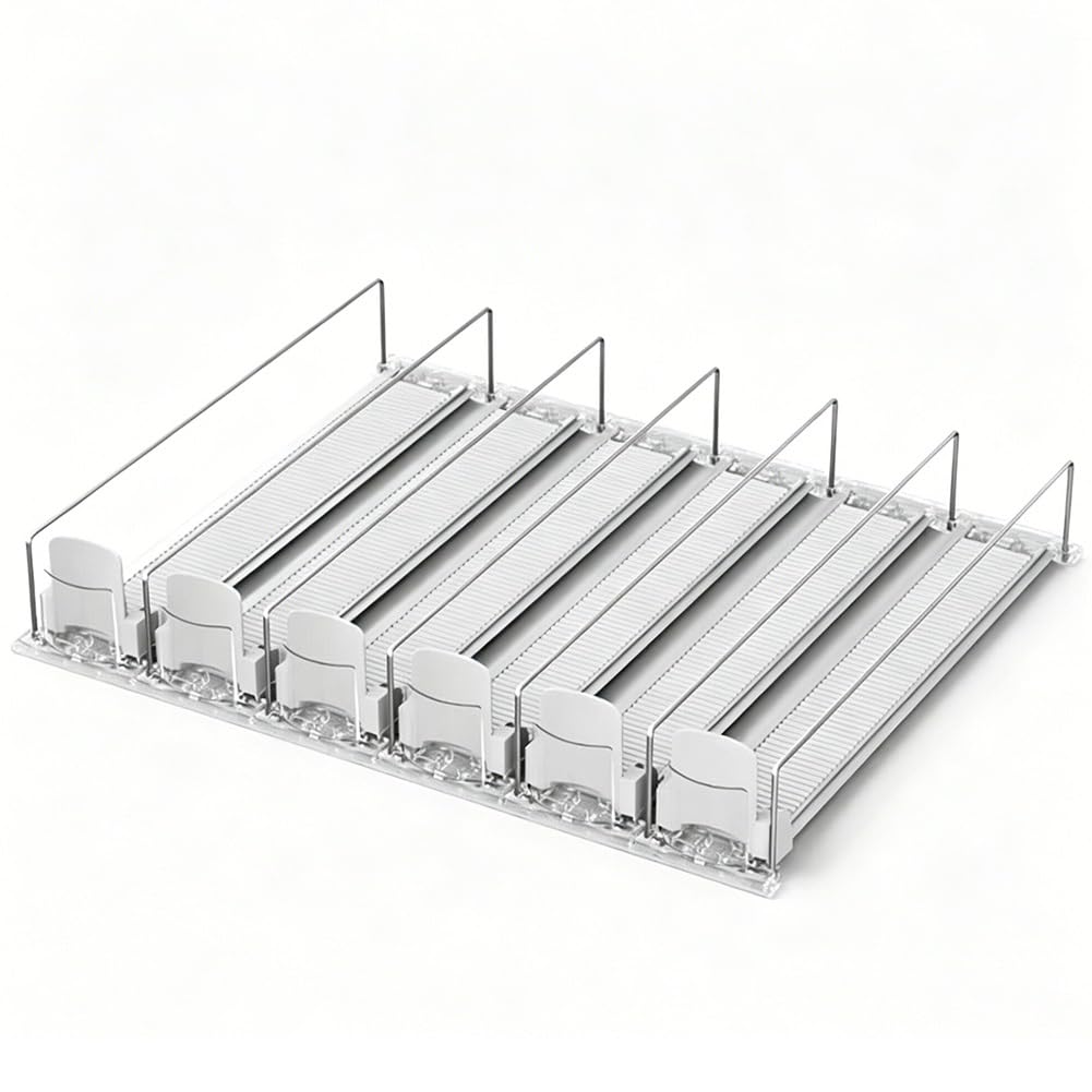 Refrigerator Beverage Organizer, Automatic Push-Type Beverage Dispenser, Beer/Soda Can Holder, Beverage Bottle Pusher Rack For Refrigerators, Bars, And Convenience Stores(6PCS,75x540mm/2.95x21.26in)