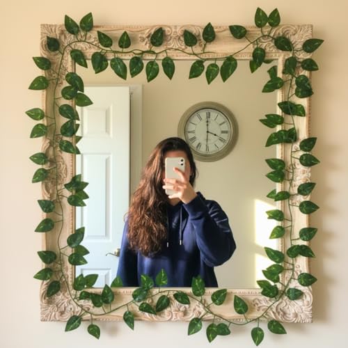 Image of fancymart Artificial Green Money Plant Ivy Leaf Hanging Vine Creeper for Home Decor (7 Feet, Pack of 4)