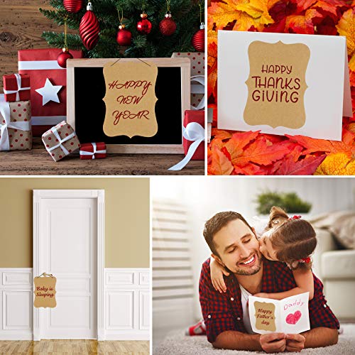 100 Pieces 5 X 7 Inches Blank Kraft Cards Cardstock Thick Paper Message Cards Brown Greeting Cards For Diy Card Wedding Invitations Graduation Supplies #TOP5