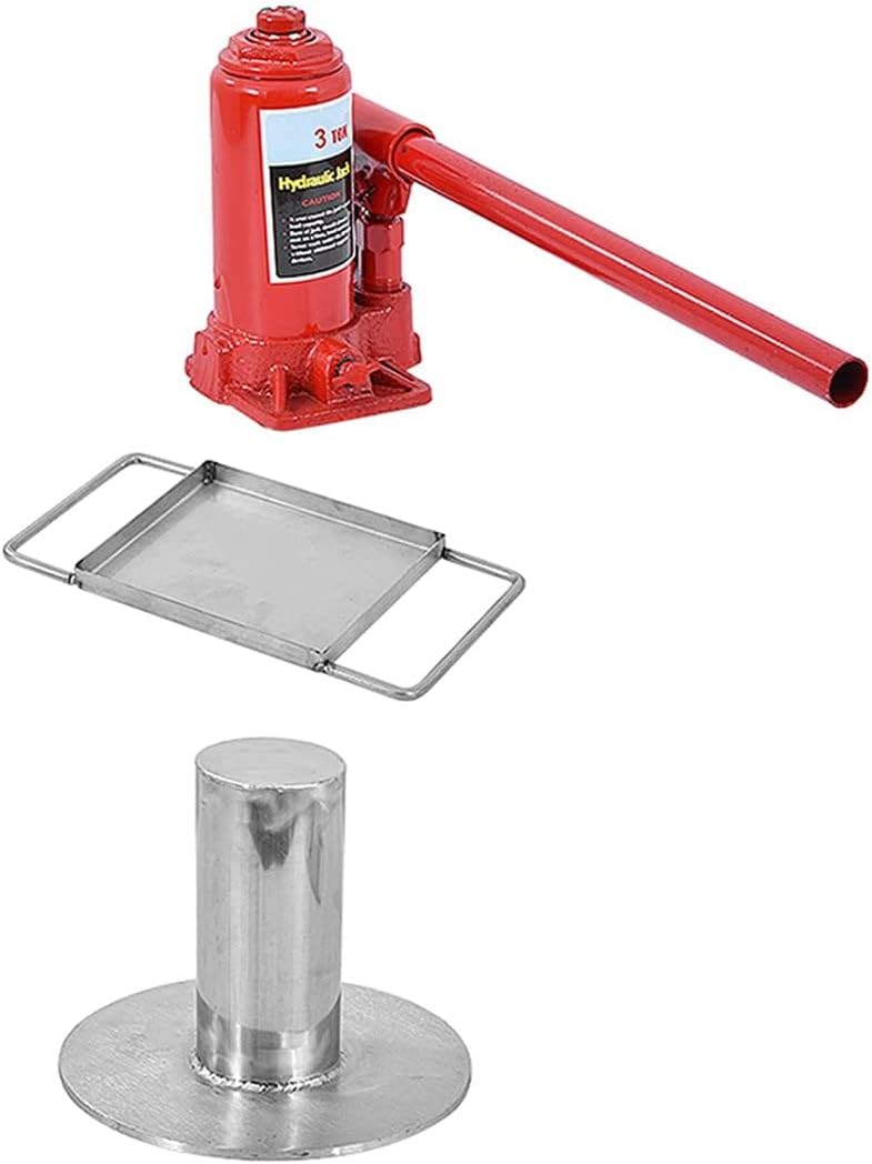 Grape Press, Fruit Grinder Crusher Stainless Steel Winemaking Tools Pressing Apple Wine Press Wine Press Jack with Stand and Barrel,36L (22L