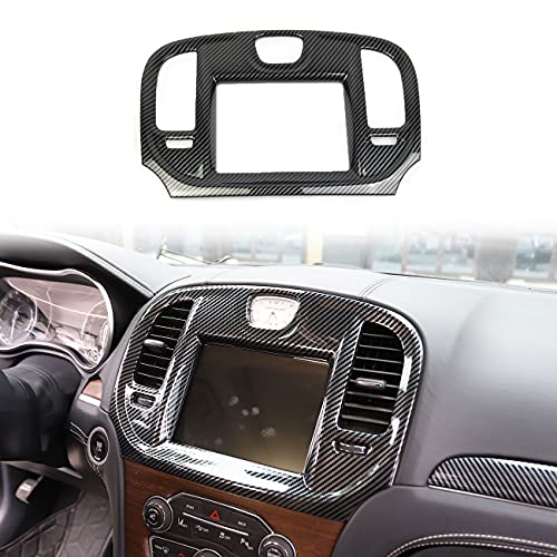 crosselec Carbon Fiber Central Control Navigation Screen Trim for 2015-2021 Chrysler 300