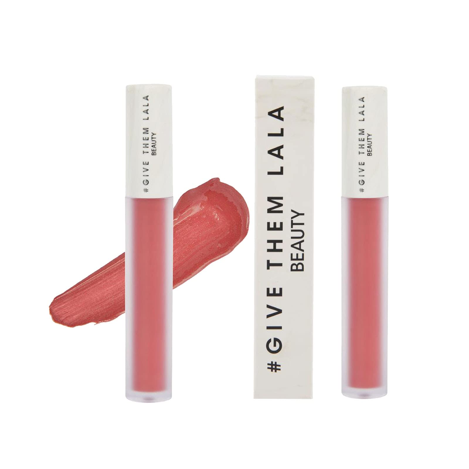 GIVE THEM LALAMatte Lipstick - Hydromatte Liquid Lipstick For Women - Satin Soft, Non-Drying Finish - Lightweight and Long Lasting Lipstick - Cruelty Free Lip Makeup (I Love You)