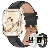 💎1,29-Zoll-Voll-Touchscreen mit 3 Riemen💎:Smartwatch damen ios mit kleinem 1,29-Zoll-Voll-Touchscreen, besonders geeignet für die schlanken Handgelenke von Frauen.Sie können auch das Zifferblatt anpassen, es gibt mehr als 200 schöne Zifferblätter in der FitCloudPro-App, Sie können jedes Bild als Zifferblatt auswählen für smartwatch anruffunktion. Fitonyo Silikonbänder sind für Freizeit-und Sport-Stadtfrauen geeignet; Diamantarmbänder repräsentieren elegante und edle Geschäftsfrauen.