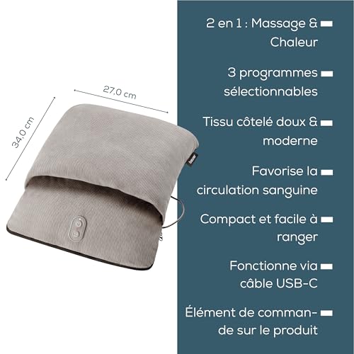 Massage pieds Beurer FM 28 2 en 1 vibration et chaleur USB C - vue 9