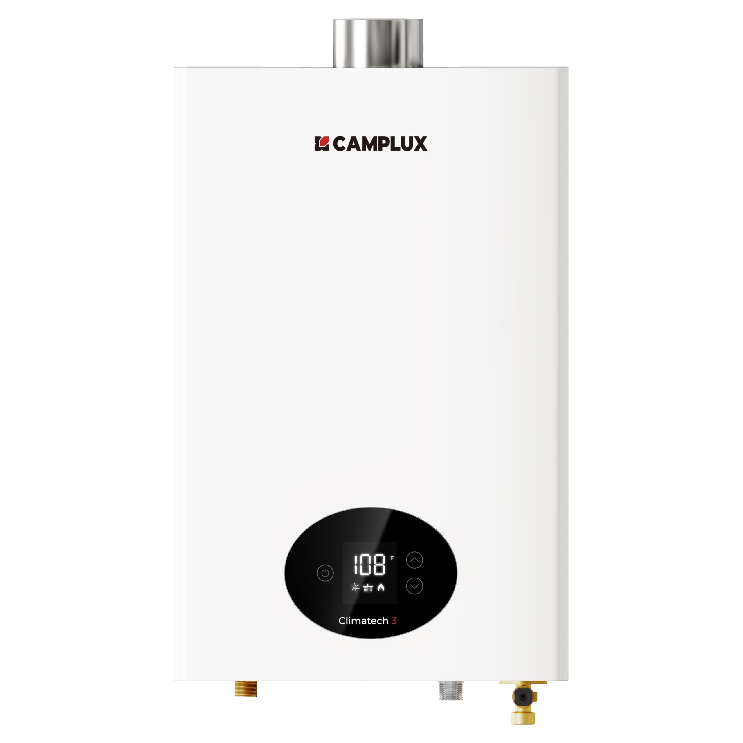 CAMPLUX Climatech 3 Tankless Water Heater Propane, 65,000 BTU Propane On Demand Hot Water Heater, Max 2.64 GPM, Indoor Installation, CX264, White