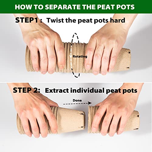 Baxrou 120 Pack 3.15 Inch Peat Pots Plant Starters for Seedling, Biodegradable Herb Seed Starter Pots Kits, Garden Germination Nursery Pot wit 30 Plant Labels, 2 Transplant Tools. - Thumbnail 5