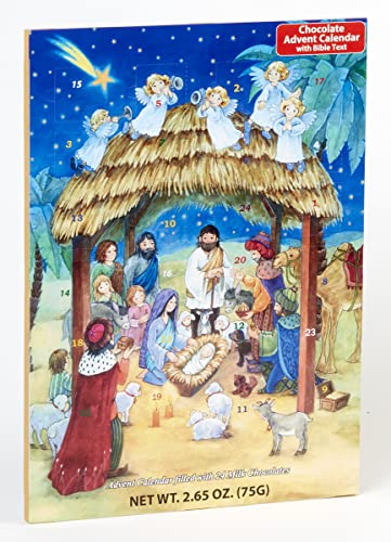 Nativity Chocolate Advent Calendar by Vermont Christmas Company - Delicious Milk Chocolate - Nativity Story - Celebrate the True Meaning of Christmas