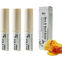 Moisturizing Tallow Lip Care Balm &ndash; Grass-Fed Beef Tallow Lip Balm with Honey, Shea Butter &amp; Squalane, Natural Lip Care for Dry Chapped Lips, 3Pack