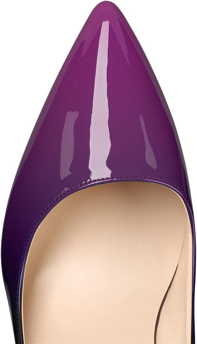 Purple High Heels for Women Pointed Toe Pumps Gradient Patent 4.7 inches Formal Sexy Fashion Stiletto Dress Wedding Shoes Size 7.5 - Image 6