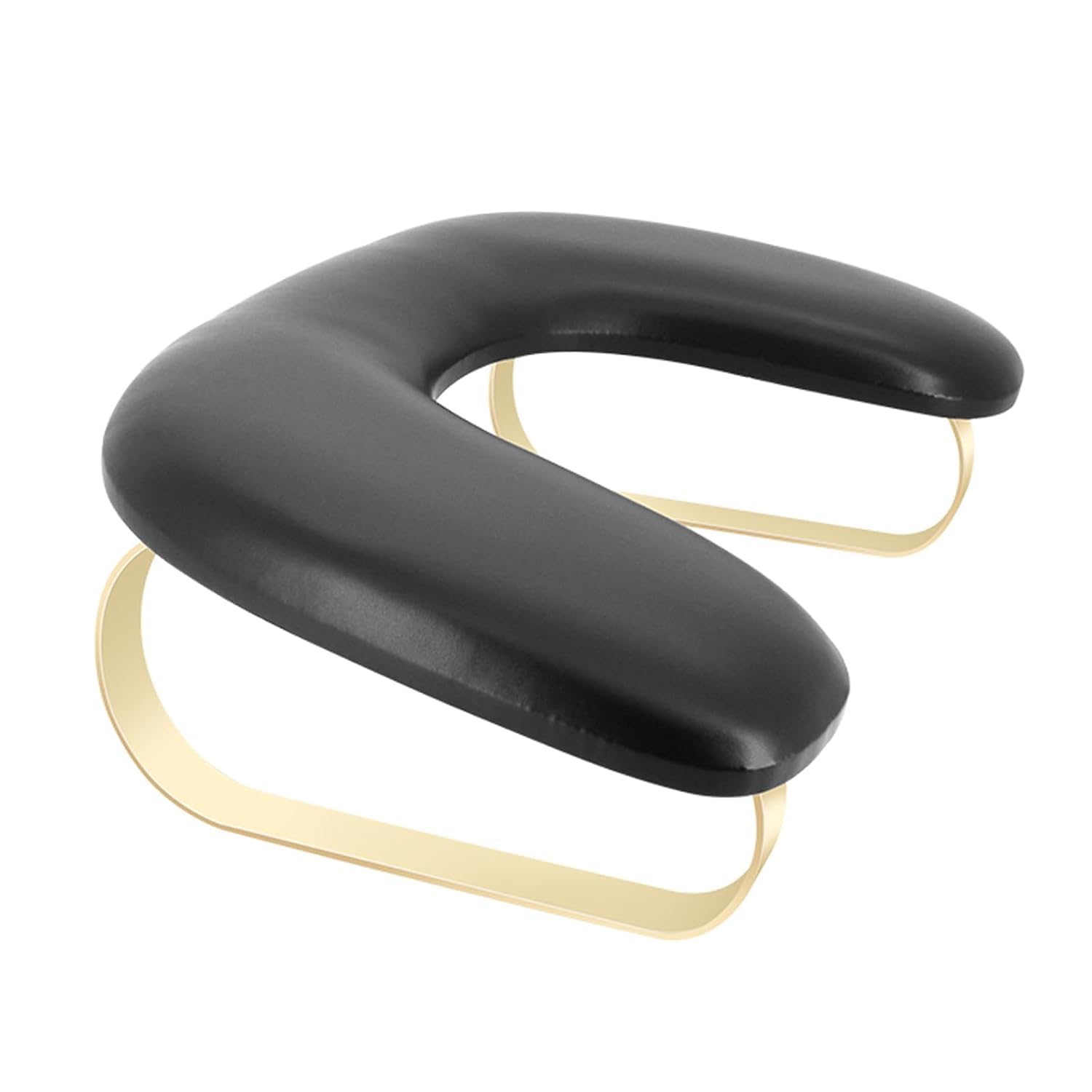 U-shaped Arm Rest for Nails Tech, Nail Arm Rest with Detachable Brackets Microfiber PU Leather Manicure Hand Rest Pillow for Nail Tech Must Haves Manicure Tools (Black with Metal Legs)