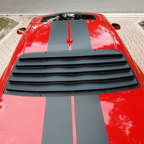 Kuafu Rear Window Louver Compatible With Dodge Challenger 2008-2022 Sun Shade Windshield Cover Black Plastic #TOP5