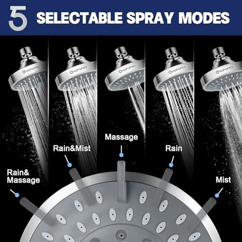HOPOPRO 5-Mode Haigh Prèsure Encapsetteur de Douche - Recommended par Le Washington Post, NBC News, Émission du Journal 