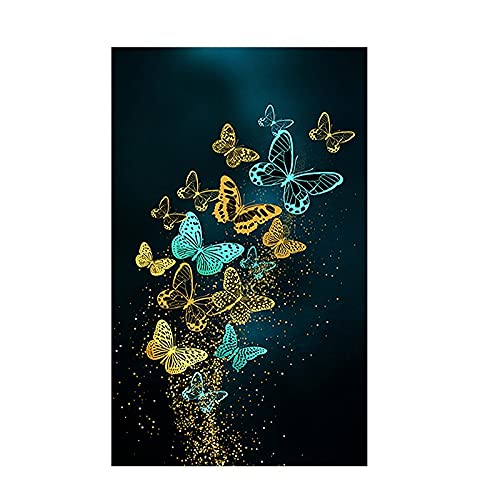 Broderie diamant papillon d'or 60x140cm pour combler un grand mur vide avec élégance
