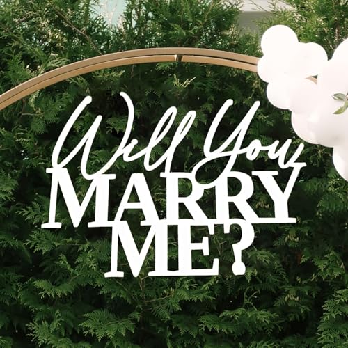 Wooden Will You Marry Me Sign, Engagement Proposal Backdrop Decor for Surprise Proposals, Wedding Celebrations, Anniversary Vow Renewals(15.7x13.7 in)