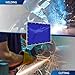 Vincreem 2 Pcs Welding Curtain Safety Blue Transparent Welding Screen with Fixed Belt for the Stand of 6 x 8ft Fireproof Resistant Insulation for Welding Arc Light UV and Blue Light Protection