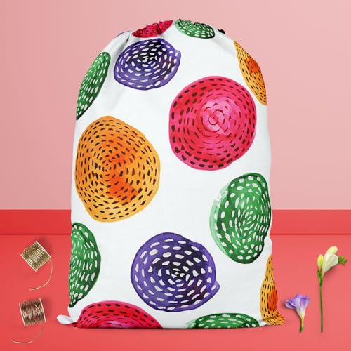 Image of ArtzFolio Watercolor Circles D5 | Reusable Sack Bag | Bag for Gym, Storage, Vegetable & Travel