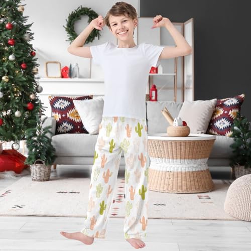 Boy's Pants Cactus Tribal Boho Jogger Pants Elastic Waist Long Bottoms Trousers with Pockets 6-14 Years2