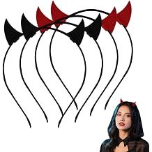 YALLNASL Halloween Devil Horns Headband Cosplay Horn Hair Accessories for Women Devil Halloween Costumes Accessories for Adult Devil Horns Cosplay Costume Headband for Party Favors Hairbands 4 Pcs