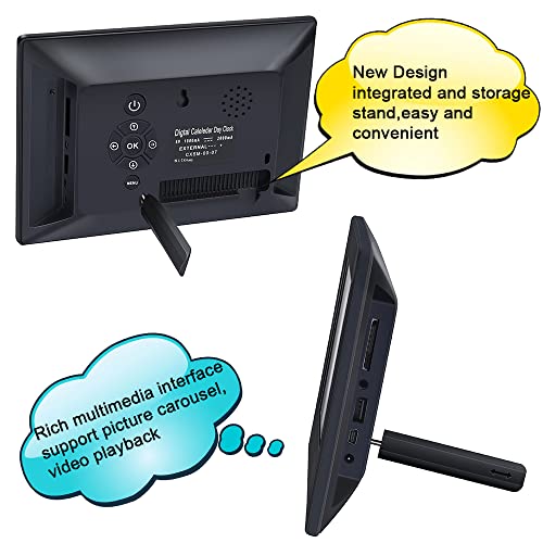 3 Colors Extra Large Impaired Vision Digital Clock With Day And Date For Elderly Calendar Day Clock Auto Dimmable Clock With Non-Abbreviated Year & Month Alarm Clock (7 Inch Black) #TOP5