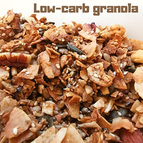 Keto Low Carb Müsli Ohne Zucker zusatz | Low Carb Lebensmittel Granola | Low Carb Süßigkeiten | Ketogene Lebensmittel Fügen Sie Einfach Protein Pulver Für Proteinreiches Keto Müsli | ZingyZoo